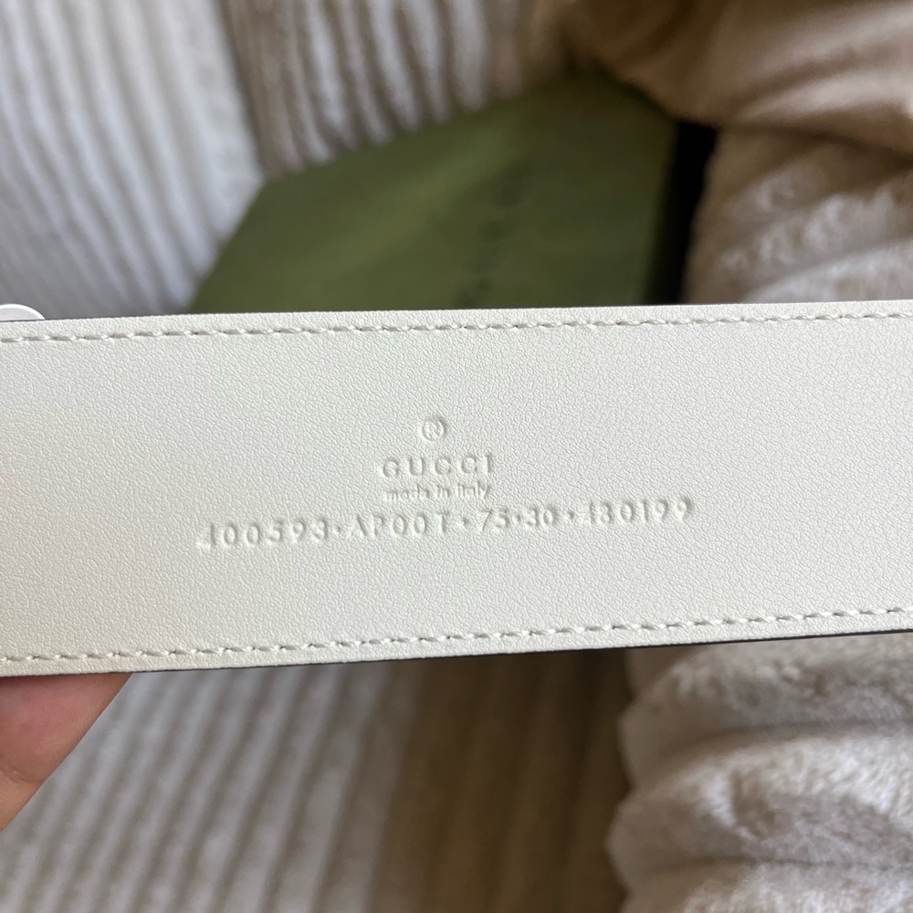 Gucci GG Marmont Wide Belt White/Gold - Picture 5 of 6